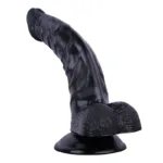 9 IN Black Realistic PVC Vagina Dildo - Image 4
