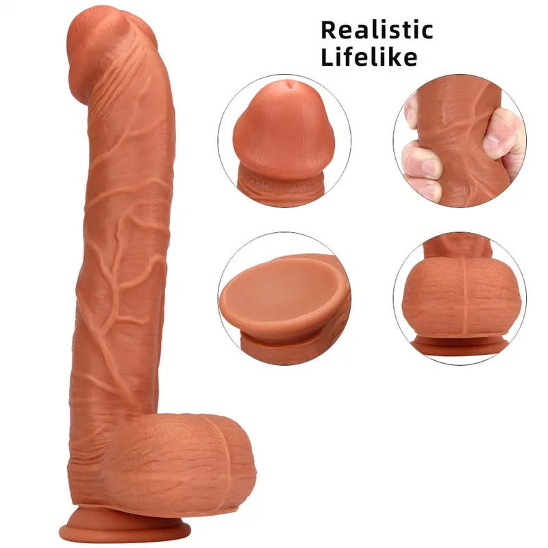 13 IN Long Thick Realistic Silicone Dildo 2 13 IN Long Thick Realistic Silicone Dildo 2