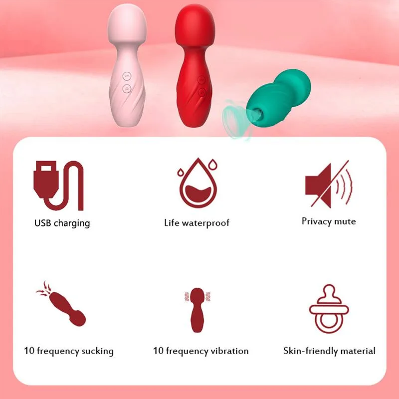 USB Charging 10 Sucking and Vibration Wand Massager 1 USB Charging 10 Sucking and Vibration Wand Massager 1