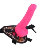 8 IN Pink Uncircumcised Silicone Dildo Strap On Harness Set - Image 2