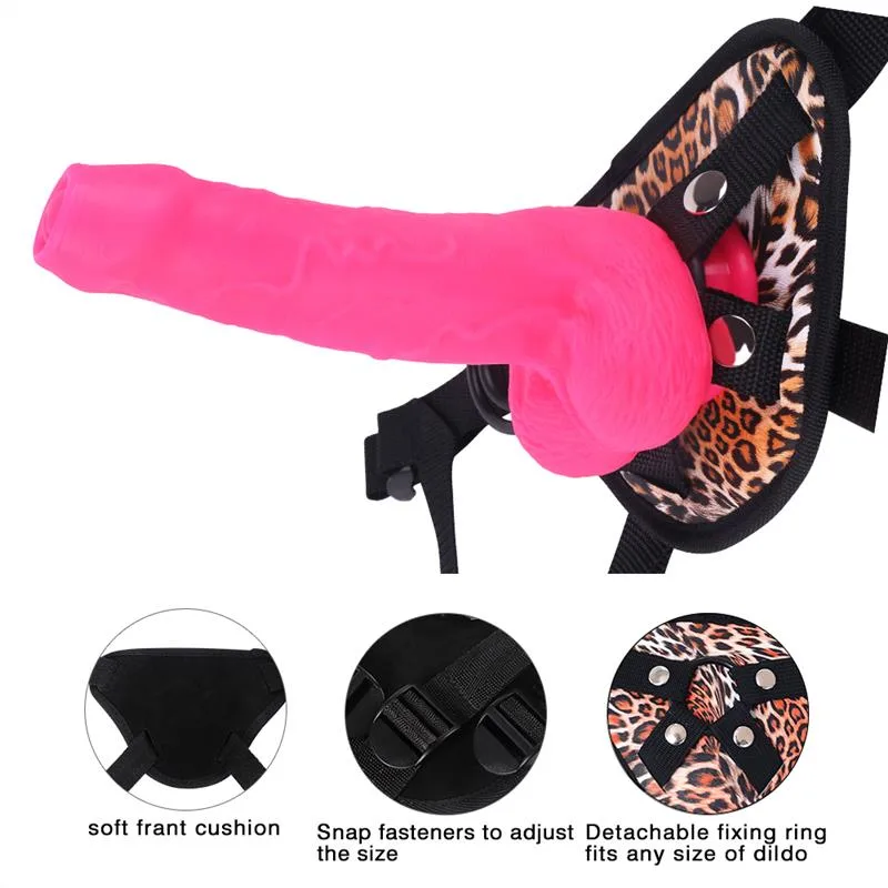 8 IN Pink Uncircumcised Silicone Dildo Strap On Harness Set 2 8 IN Pink Uncircumcised Silicone Dildo Strap On Harness Set 2
