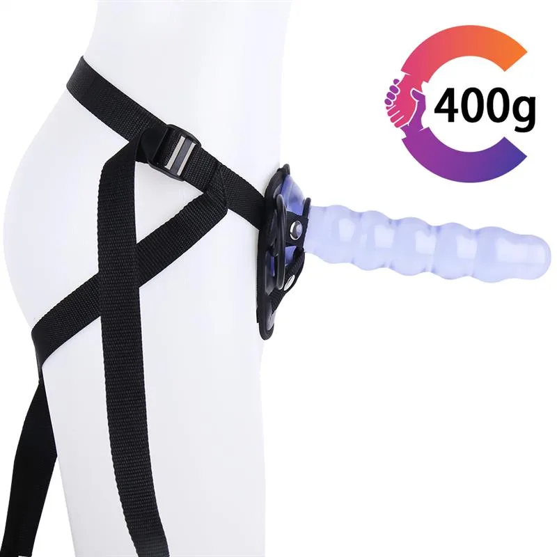 9 IN Beaded PVC Dildo Strap On Harness Set 1 9 IN Beaded PVC Dildo Strap On Harness Set 1