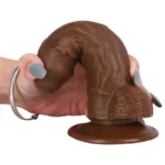 6 IN Short Brown Silicone Dildo with Strap On Harness - Image 8