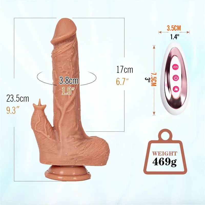 9 IN Remote Controlled Soft Silicone Vibrating Thrusting Rotating Dildo 1 9 IN Remote Controlled Soft Silicone Vibrating Thrusting Rotating Dildo 1