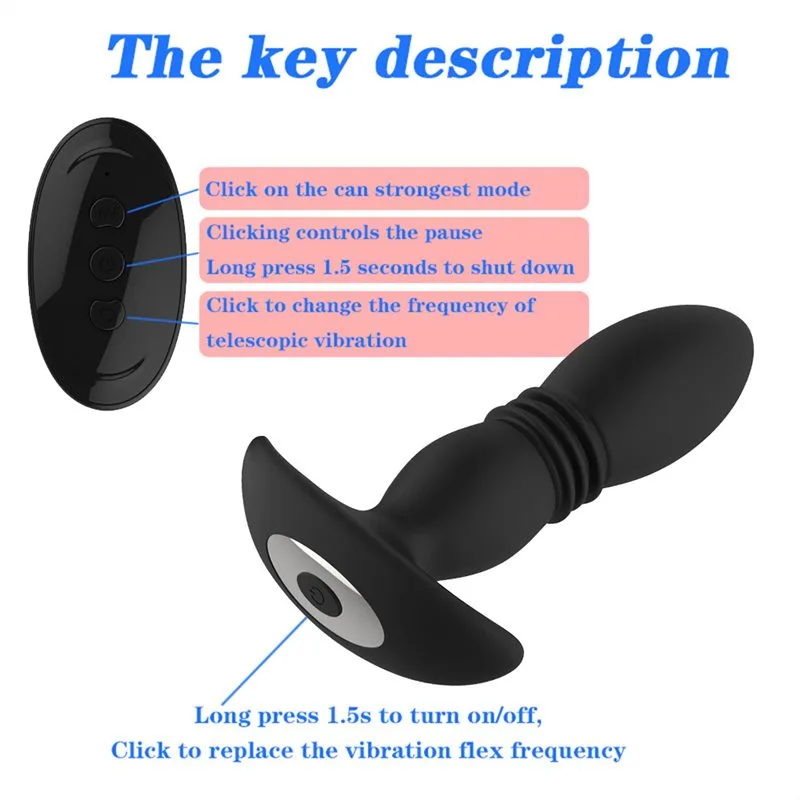 Remote Control Thrusting Anal Vibrator 5 Remote Control Thrusting Anal Vibrator 5