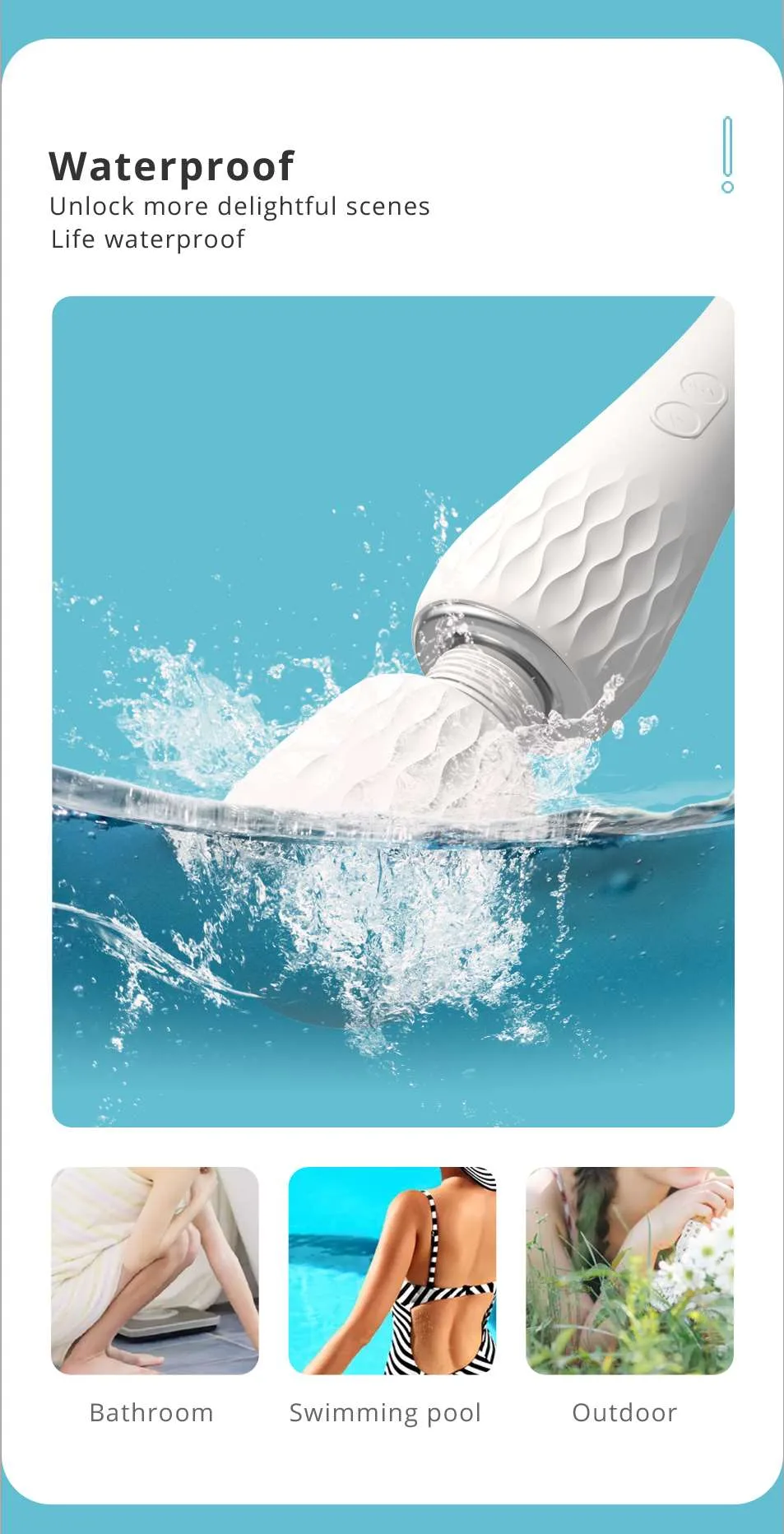 7 Frequencies White Rippled Head Wand Massager 5 7 Frequencies White Rippled Head Wand Massager 5