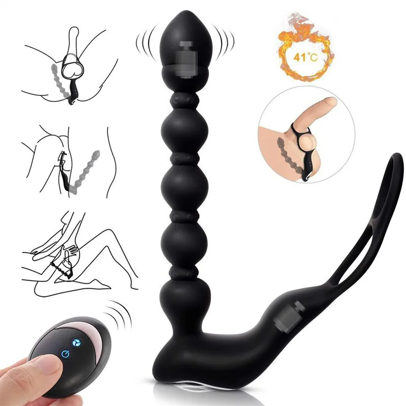d92d4658a82bc54d Heating Anal Beads Vibrator Male Prostate Massager - Image 2