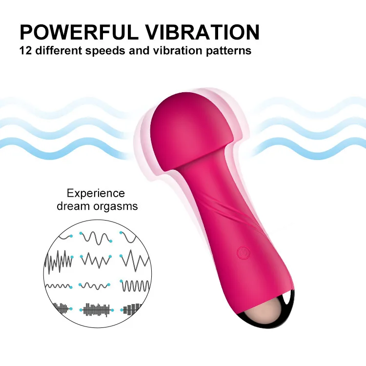 12 Vibration Mushroom Head Mini Personal Wand Vibrator 4 12 Vibration Mushroom Head Mini Personal Wand Vibrator 4
