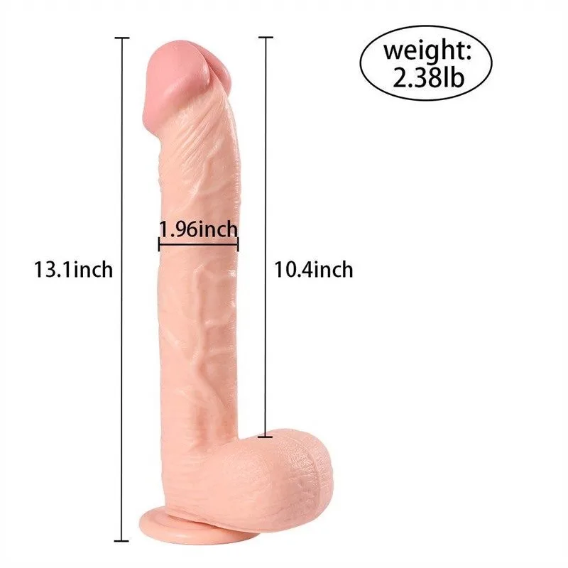 db289432e3204297 13 IN Long Fat Pronounced Head PVC Dildo - Image 7