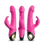 Pink 9 Frequencies Thrusting Rotating Rabbit Vibrator - Image 5
