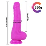 8 IN Purple Uncut Strap On Silicone Dildo Harness Set - Image 10