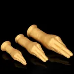 6/8.5 /11 IN Gold Silicone Palm Dildo Realistic Hand Anal Plug - Image 8