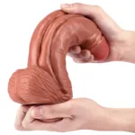 10 IN Thick PVC Dildo Skin Tone/Brown - Image 7