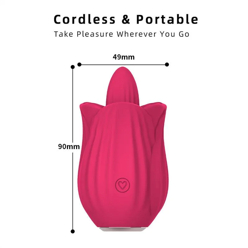 ea70ff2060fba9a8 Women Rose Tongue Licking Toy with Vibrating Egg - Image 8