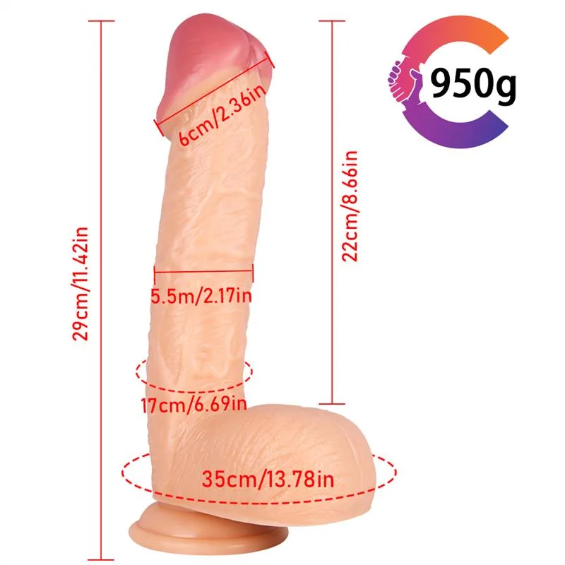 eb10e4d1fcf45b31 11.5 IN Big Mushroom Head Realistic PVC Dildo - Image 7