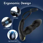 APP/Remote Control Thrusting Vibrating Men Prostate Massager with Two Rings - Image 5