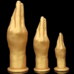6/8.5 /11 IN Gold Silicone Palm Dildo Realistic Hand Anal Plug - Image 7