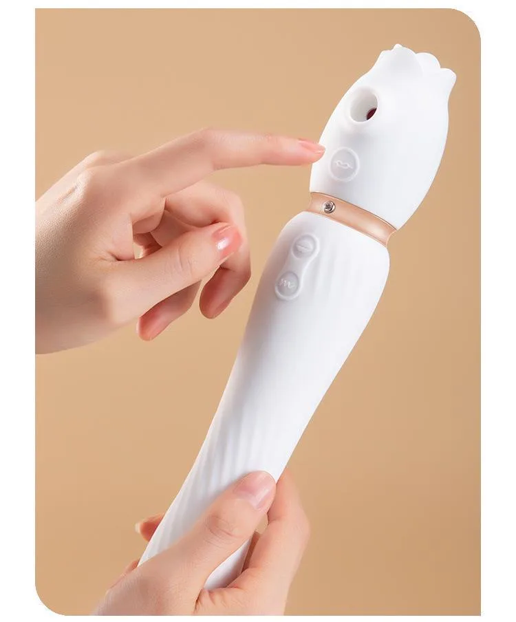 White Warming Tongue Licking Sucking and Swing Vibrator 3 White Warming Tongue Licking Sucking and Swing Vibrator 3