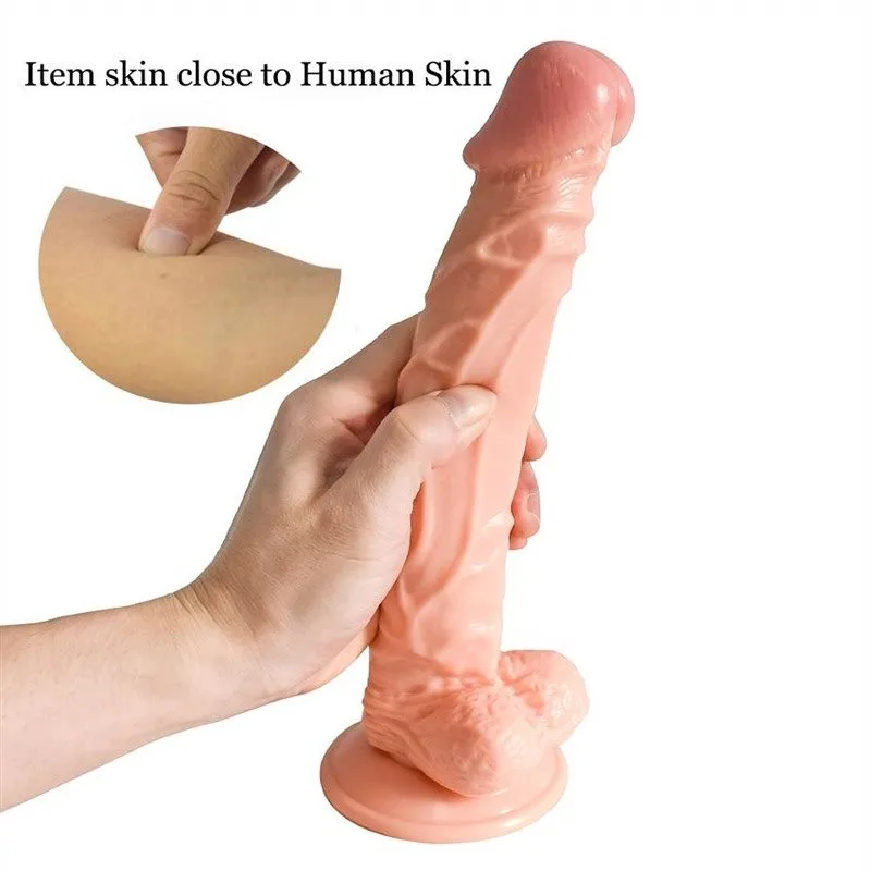 eefc99f1981faad5 10 IN Long Natural Fat Realistic Soft PVC Dildo - Image 5