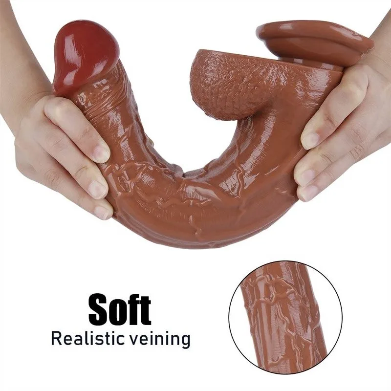 f209437109902ffd 13 IN Large Bendable PVC Dildo with Realistic Veining - Image 4