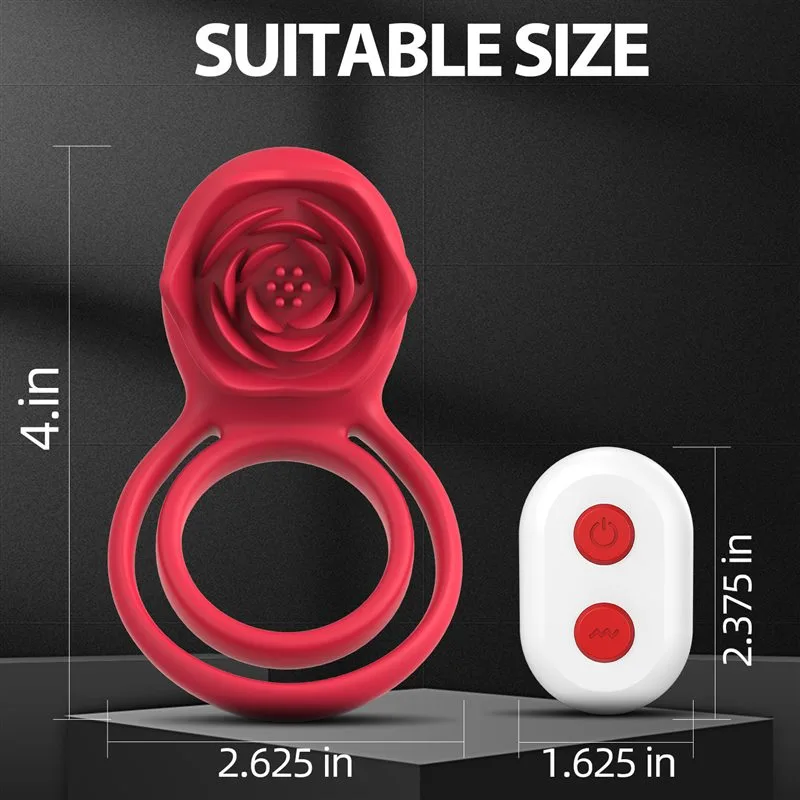 Remote Control Rose Vibrating Cock Ring 4 Remote Control Rose Vibrating Cock Ring 4