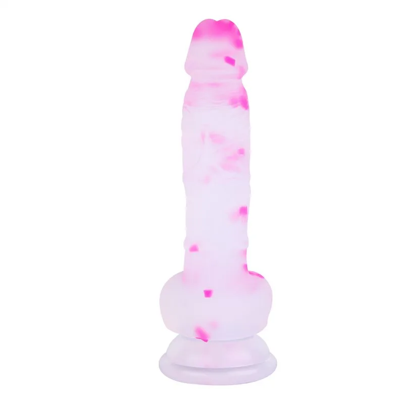 f277f1594d97ff41 7 IN Short Thin Realistic Silicone Confetti Dildo - Image 4