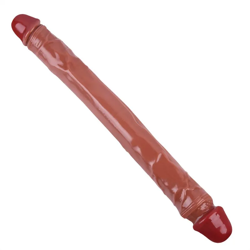 f8435089d0fdce19 15.5 Inch Brown Flexible Double-Ended Dildo