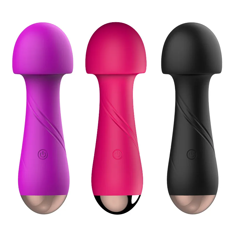 fe28804ca3d11b04 12 Vibration Mushroom Head Mini Personal Wand Vibrator - Image 5