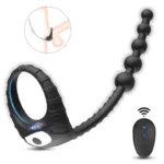 Rechargeable Soft Male Penis Ring Anal Beads Vibrator - Image 5