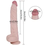 13 IN Thick Realistic PVC Dildo with Tapered Tip - Image 5