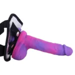 8 IN Purple Life Size Silicone Strap On Dildo Set - Image 7