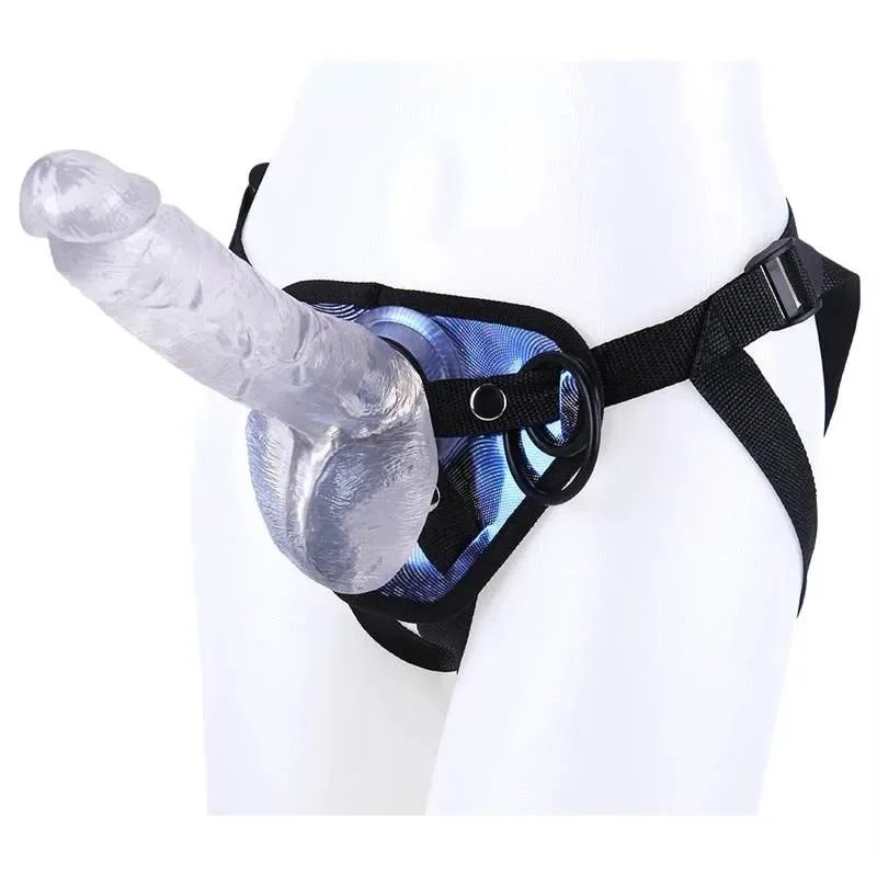 format_webp (20) 8 IN Glitter Adjustable Strap-On Harness Dildo Set - Image 1