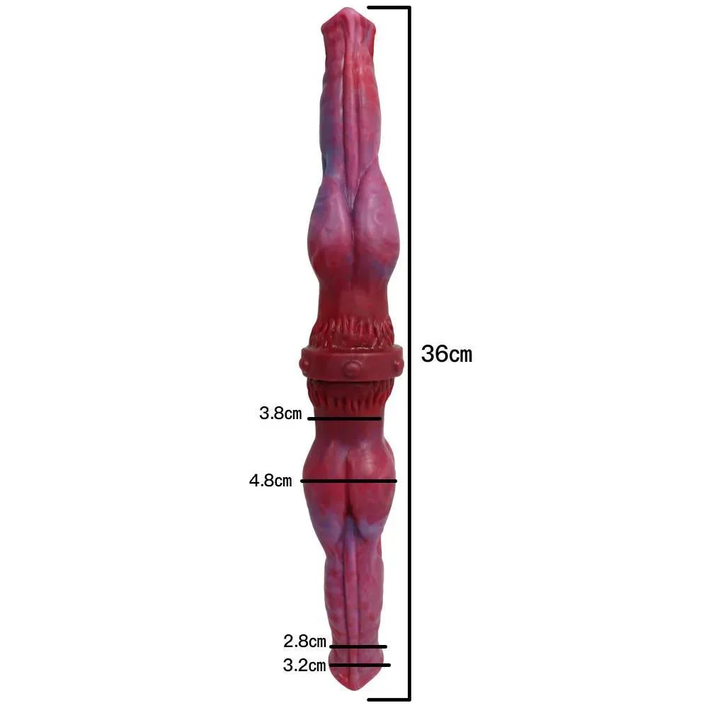 format_webp (3) 14 IN Silicone Double Ended Dog Knot Dildo - Image 2