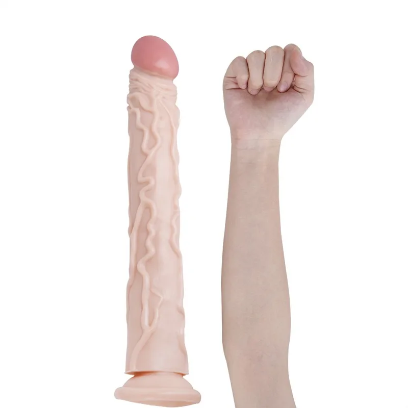 skin 13 IN Long Realistic Textured PVC Dildo - Image 3