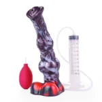 10.2 IN Ejaculating Knotted Horse Dildo Silicone Flexible Animal Penis
