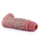 6 IN Open Tip Textured Cock Sleeve Soft Penis Extension - Image 5