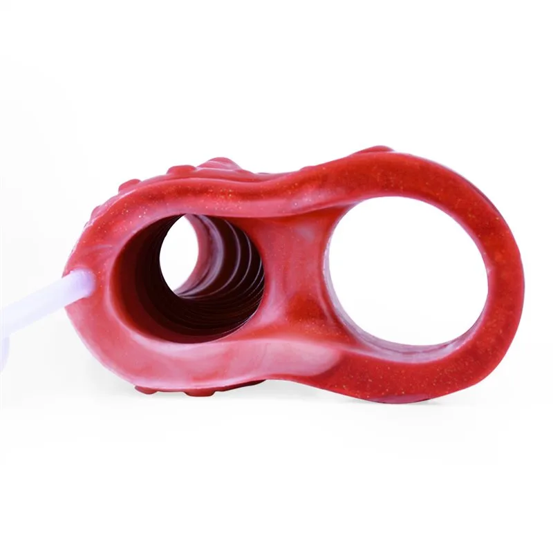白18 4.9 / 5.5 IN Ejaculating Tentacle Penis Extension Silicone Cock Sleeve - Image 9