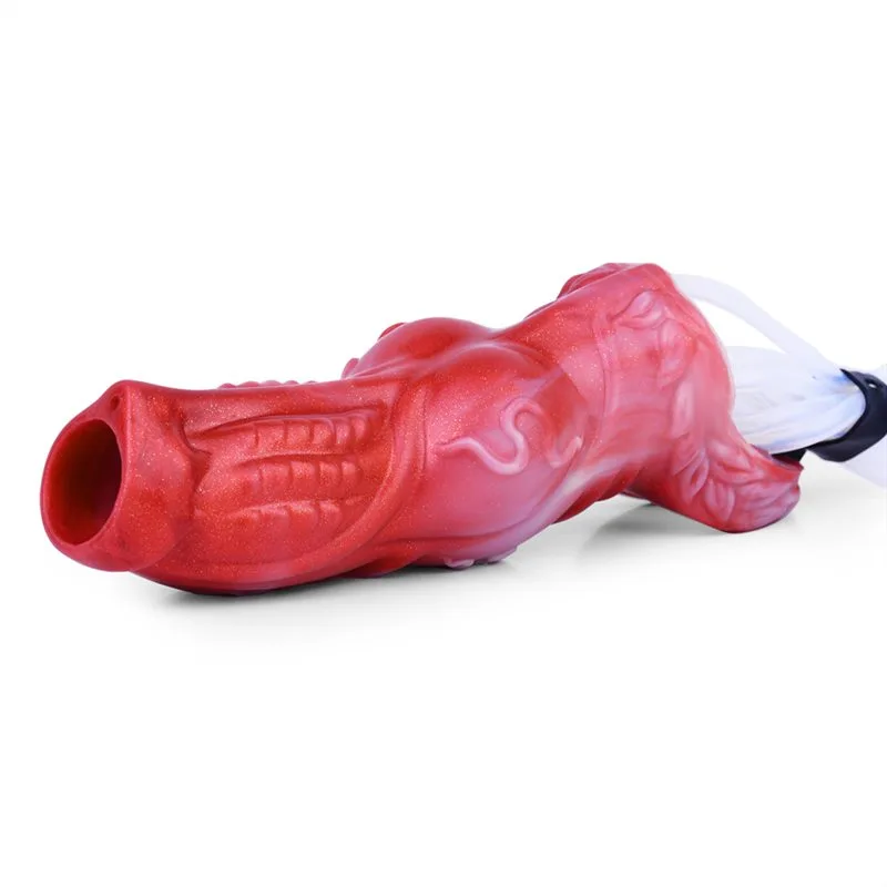 白18 4.8 / 5.6 IN Squirting Knot Sleeve Ejaculating Fantasy Cock Sheath - Image 8