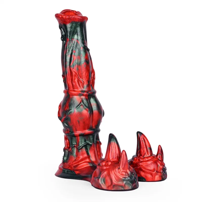 白5 10 IN Horse & Dragon Knot Dildo Soft Fantasy Animal Adult Toy - Image 1
