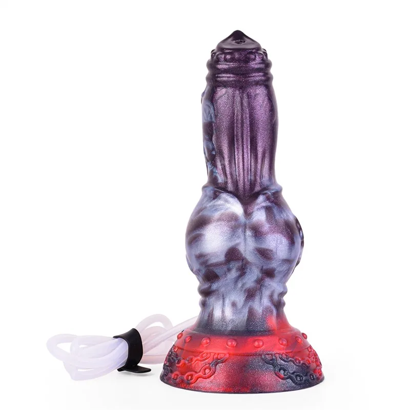 白7 7.9 IN Ejaculating Dog Dildo Large Knot Squirting Sex Toy - Image 5
