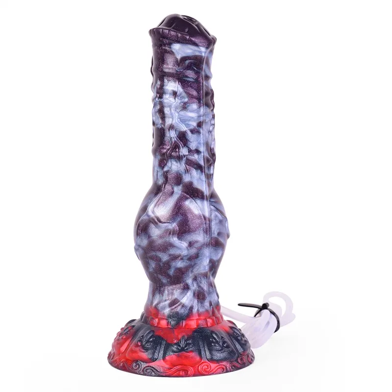 白7 8.5 IN Ejaculating Horse Knot Dildo Silicone Equine Sex Toy - Image 5