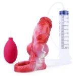 4.9 / 5.8 IN Cumming Ejaculating Big Knot Sleeve Silicone Penis Sheath