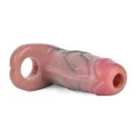 4.8 IN Open Head Real Skin Feeling Silicone Cock Sleeve - Image 5