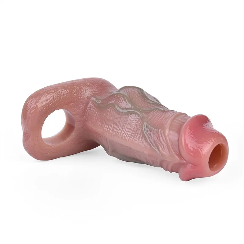 白7 5.3 IN Knot Cock Sleeve Silicone Realistic Penis Sheath - Image 6