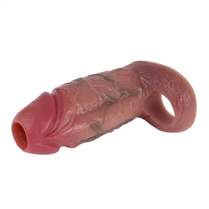 肤色 (6) 4.5 IN Premium Penis Sleeve Best Realistic Cock Extender - Image 6