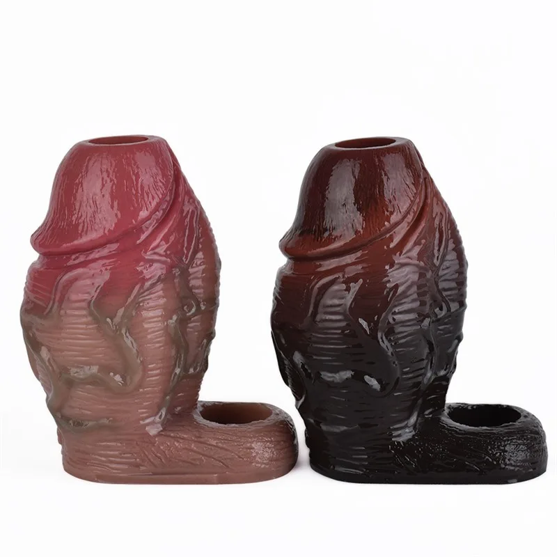 黑魁 (5) 4.5 IN Cock Sleeve Thick Open Head Best Silicone Penis Extension - Image 6