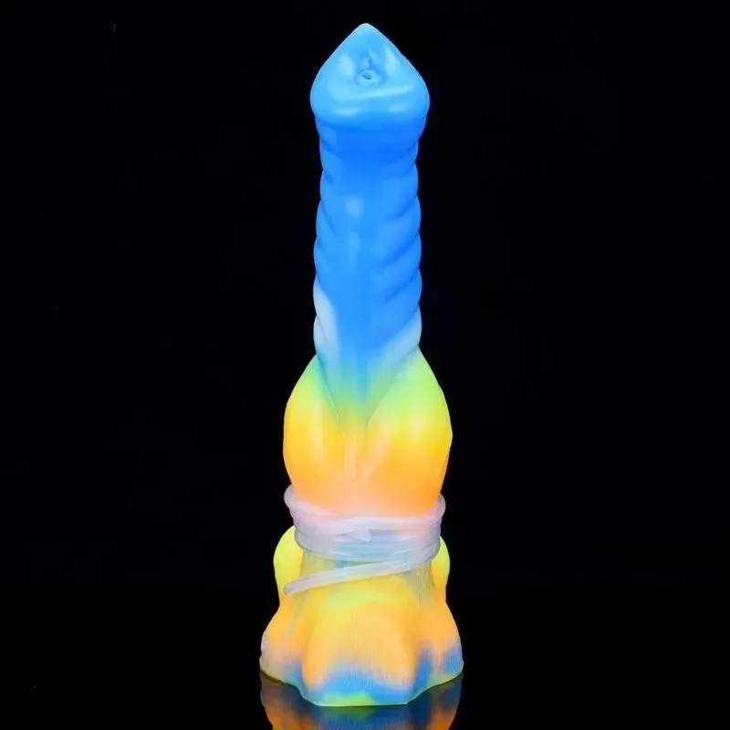 10 Inch Ejaculating Vibrating Dog Dildo With Balls Luminous Squirting Animal Penis (8) 10 Inch Ejaculating Vibrating Dog Dildo With Balls Luminous Squirting Animal Penis - Image 4