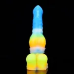 10 Inch Ejaculating Vibrating Dog Dildo With Balls Luminous Squirting Animal Penis - Image 5