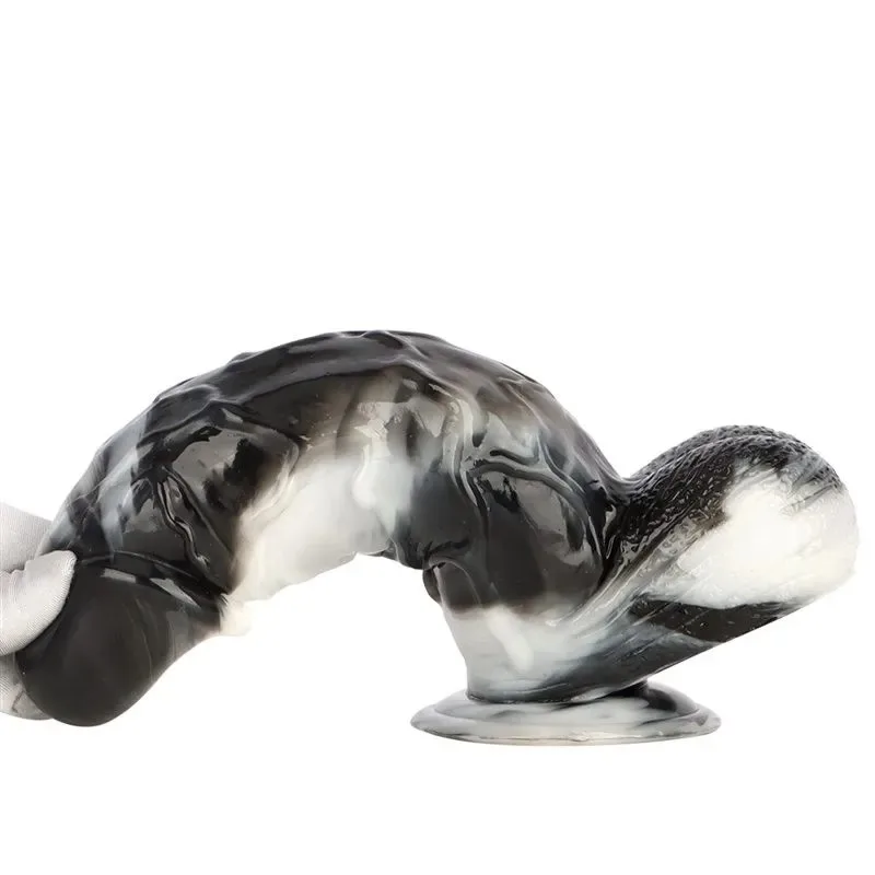 10 Inch Long 2.5 Inch Wide Large Thickness Black-and-White PVC Dildo (10) 10 Inch Long 2.5 Inch Wide Large Thickness Black-and-White PVC Dildo - Image 8