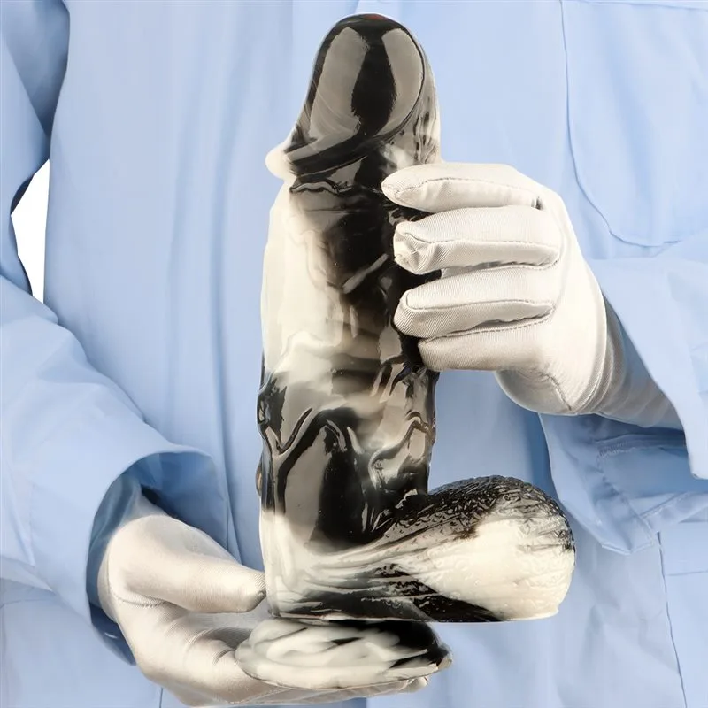 10 Inch Long 2.5 Inch Wide Large Thickness Black-and-White PVC Dildo (2) 10 Inch Long 2.5 Inch Wide Large Thickness Black-and-White PVC Dildo - Image 2